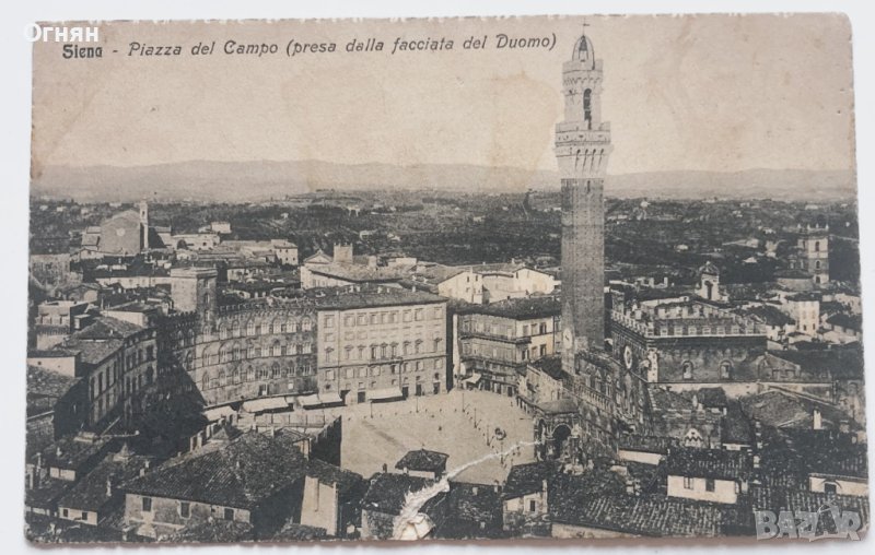 Стара черно-бяла картичка Сиена 1909, снимка 1