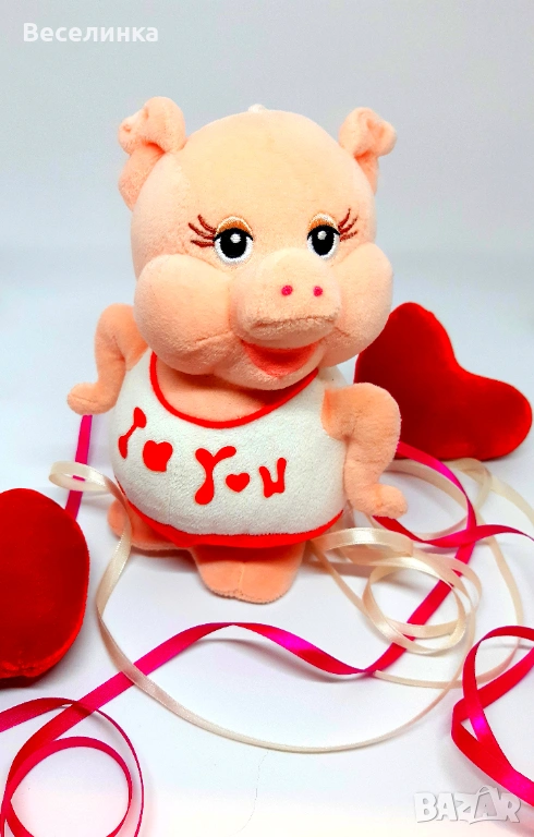 Плюшено прасе за Свети Валентин-013, снимка 1