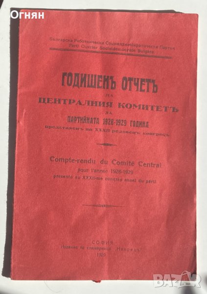 Годишен отчет на ЦК на БРСДП 1929, снимка 1