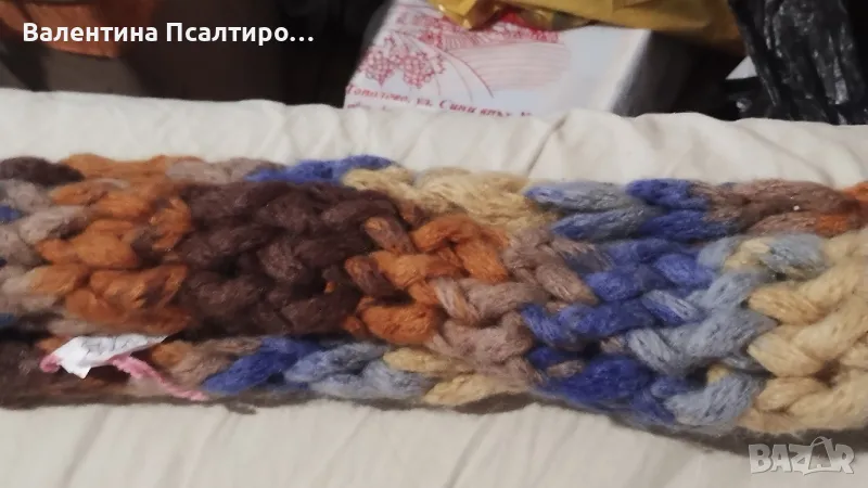 Детски шал, плетен на пръсти, снимка 1