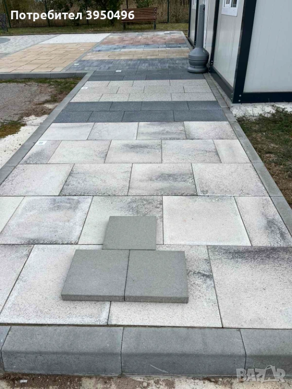Градинска тротоарна плоча 30x30x4см, цвят: сив, снимка 1