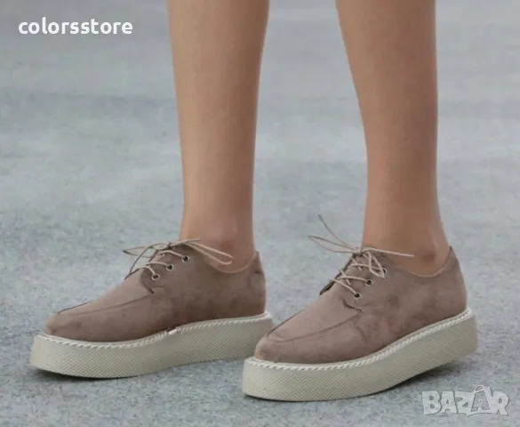 Равни обувки - светлокафяв велур - BZ8