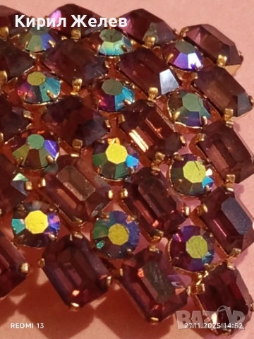 Кристална брошка АМЕТИСТ АРТ ДЕКО стил 31130, снимка 6 - Други - 52562209