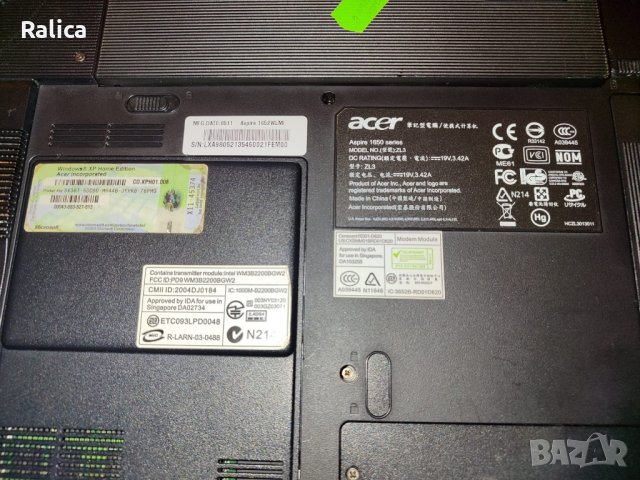 Лаптоп Acer Aspire 1650, снимка 4 - Лаптопи за дома - 44483759