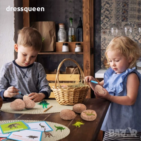 4812 Голям Творчески Комплект за Момчета: 12 Глинени Яйца с Фигурки на Динозаври вътре, снимка 4 - Образователни игри - 53722975