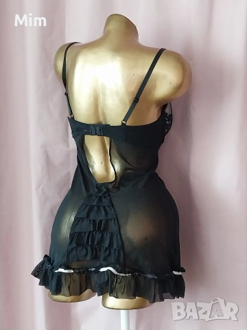 Hunkemoller 75 D Черна дантелена рокля/ нощница/, снимка 4 - Рокли - 53730183