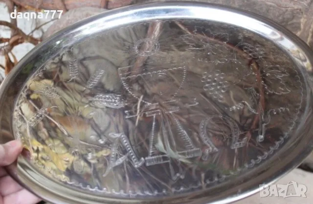 Античен свещен поднос 1920 г, снимка 5 - Антикварни и старинни предмети - 49389538