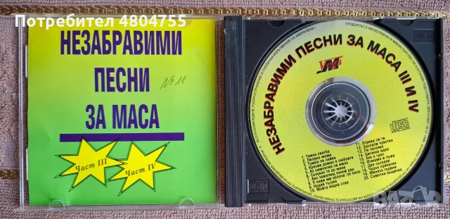 Незабравими песни за маса - компактдиск. , снимка 2 - CD дискове - 55963907