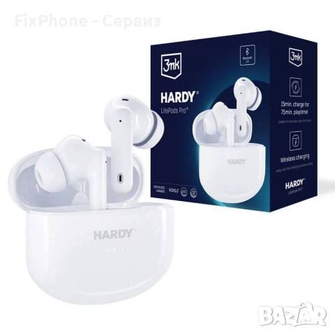 Слушалки Bluetooth безжични 3mk HARDY LifePods Pro, Бели 