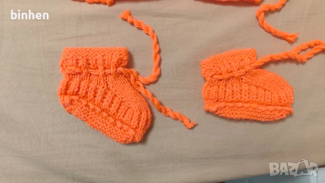 Бебешки нови плетени дрешки 1-3 месеца, снимка 6 - Комплекти за бебе - 52578429