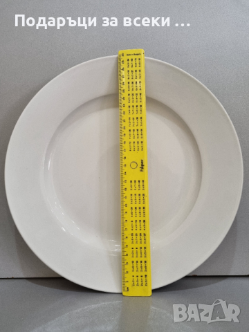 Ново! Бяла порцеланова чиния - кръг 31см/12" Чинии за заведения Оборудване за ресторант, снимка 3 - Чинии - 28025613