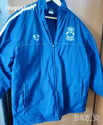 Винтидж футболна Мъжка Шуба яке подплата син Nike Л/Хл