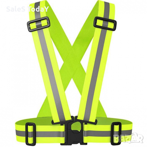 Светлоотразителни тиранти, Сигнален колан с рефлексни ленти, жълто- зелено
