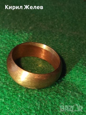 БЛЕСТЯЩА ПОЗЛАТЕНА БРОНЗОВА СТАРА ХАЛКА ПРЪСТЕН с ПЕЧАТИ 14К 585 РЪЧНА ИЗРАБОТКА за КОЛЕКЦИЯ 19690, снимка 2 - Антикварни и старинни предмети - 32577528