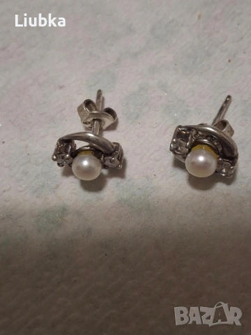 сребърни обеци с камъни, снимка 6 - Обеци - 53461676