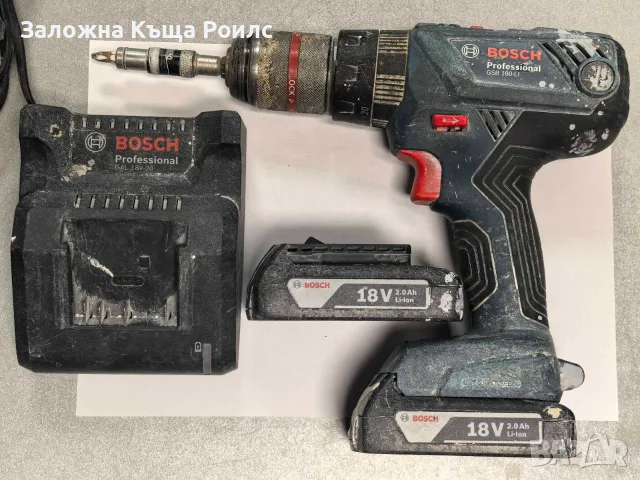Акумулаторен ударен винтоверт Bosch GSB 180-LI Professional, снимка 2 - Винтоверти - 55712618