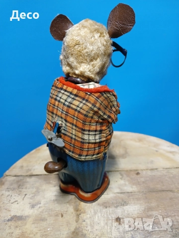 Стара Японска ламаринена играчка мишка с ключе., снимка 3 - Колекции - 52256788