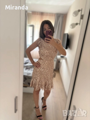 Allure елегантна рокля с пайети S, снимка 2 - Рокли - 51544664