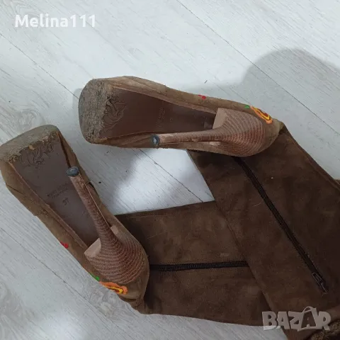 ботуши елегантни с бродерия , снимка 3 - Дамски ботуши - 50244607