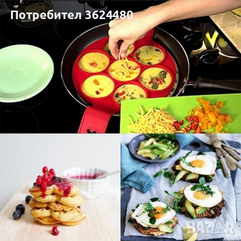 Удобна и практична силиконова форма за приготвяне на яйца и палачинки, снимка 9 - Прибори за хранене, готвене и сервиране - 39984008