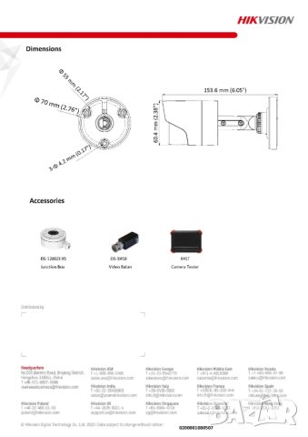 Hikvision Turbo HD DS-2CE16D0T-IRPF Full HD 1080P IR HIKVISION-C Coaxitron HD-TVI HD-AHD HD-CVI CVBS, снимка 4 - HD камери - 41504072