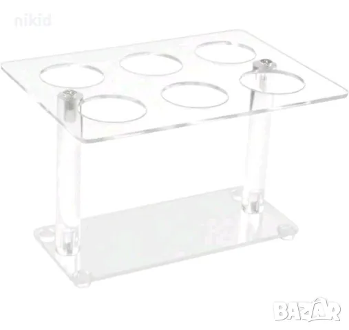 6 дупки правоъгълна прозрачна Пластмасова Акрилна стойка поставка стелаж фунийки сладолед сладоледи, снимка 5 - Други - 48985721