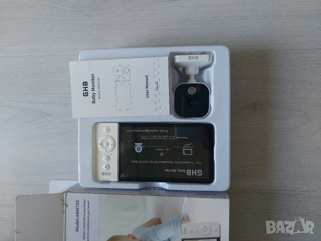 Видео Бебефон GHB ABM700 – 5" HD IPS Екран, Нощно Виждане, Двупосочно Аудио, снимка 4 - Други - 52738595