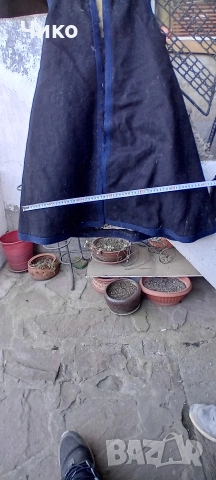 Женски дълъг елек ментан със кожи и гайтани, снимка 2 - Антикварни и старинни предмети - 53801405