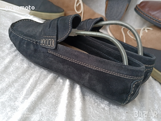 мъжки мокасини BATA® original, 41 - 42, естествена кожа, естествен велур , снимка 4 - Мокасини - 44581520