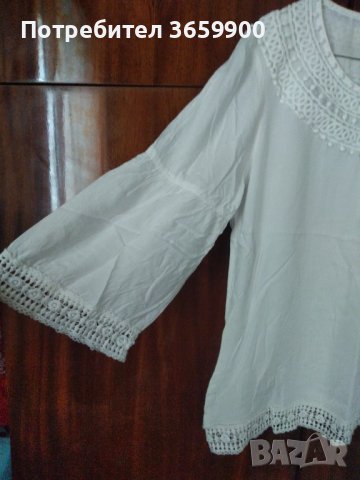 Дамска блуза с дантела, размер 12, снимка 2 - Ризи - 41241540