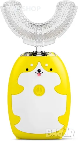 Електрическа 360° ултразвукова четка за почистване на зъби,ЦВЯТ - СИН, U-образна, 2 - 12 години