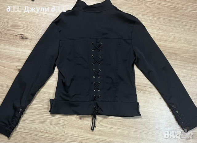 Уникално яке с ципове и връзки на гърба, снимка 3 - Якета - 44700467