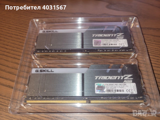 Рам памет G.SKILL Trident Z RGB 16GB (2x8GB) DDR4 3200MHz - уникални!, снимка 3 - RAM памет - 52584709