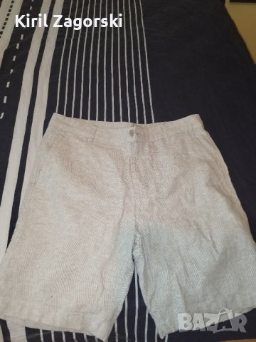 Мъжки Къси гащи Zara, Лен, размер L, снимка 1 - Къси панталони - 42282343