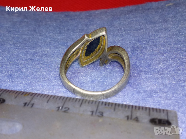 РАЗКОШЕН СКЪПОЦЕНЕН СРЕБЪРЕН ПРЪСТЕН СРЕБРО 925 с ШЛИФОВАН ЧЕРЕН ОНИКС и  ФАСЕТИРАНИ ЦИРКОНИ 43795, снимка 16 - Пръстени - 44659428