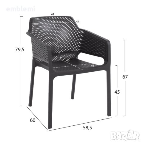 Стол трапезен градински apec HM5929 Черен , снимка 4 - Столове - 44275344