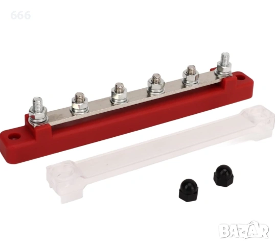 Разпределителен блок за захранване, M6 ABS шина от цинкова сплав, 6 клеми DC 12V‑48V за автомобили, снимка 2 - Аксесоари и консумативи - 53459925