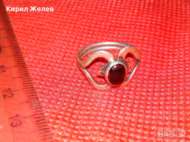 СТАР АР НУВО СКЪПОЦЕНЕН СРЕБЪРЕН ПРЪСТЕН ВИСОКА ПРОБА СРЕБРО с РЯДЪК НАТУРАЛЕН ЯСПИС 43786, снимка 12 - Антикварни и старинни предмети - 44610367