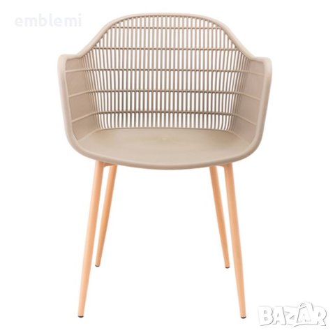 Стол градински трапезен Berry Бежав с кафеви крака, снимка 4 - Столове - 44294759