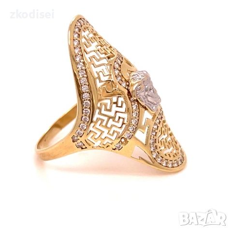 Златен дамски пръстен Versace 4,61гр. размер:66 14кр. проба:585 модел:37679-1, снимка 3 - Пръстени - 53563845