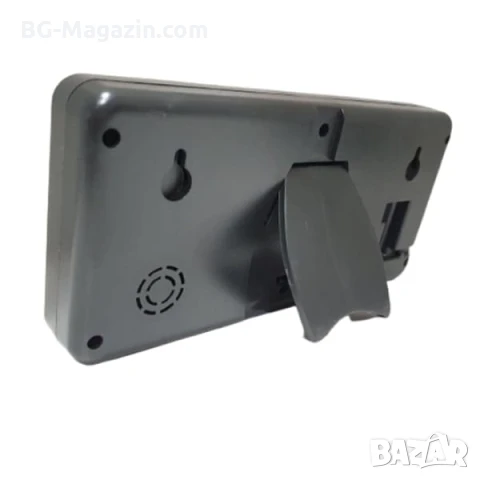 Голям дигитален настолен часовник с термометър аларма стенен на ток температура дата светещ на ток, снимка 5 - Други - 51038174