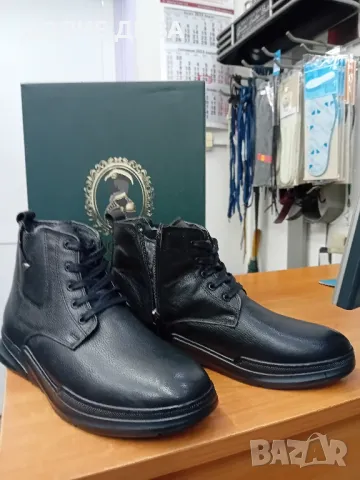 НАМАЛЕНИЕ МЪЖ.БОТИ м30710 черни естествена кожа, снимка 3 - Мъжки боти - 47362594