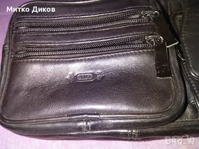 Арт маркова мъжка чанта за през рамо нова естествена кожа 210х150мм, снимка 3 - Чанти - 39814209
