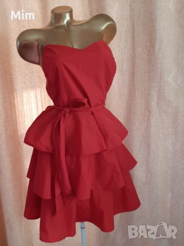 Papaya L/XL Корсетна червена рокля на волани @, снимка 2 - Рокли - 38801840