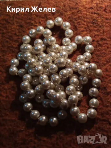 СТАРА ПЕРЛЕНА ОГЪРЛИЦА от ЧЕШКИ ПЕРЛИ РЕТРО УКРАШЕНИЕ КОЛИЕ НАКИТ 43487, снимка 7 - Антикварни и старинни предмети - 47217698