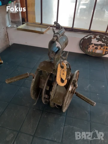 Стара руска военна лебедка с два барабана, снимка 2 - Антикварни и старинни предмети - 50863195
