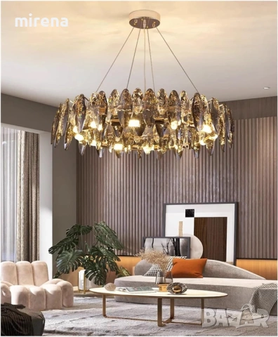 Кристален полилей, ресторант, таванна лампа, вила, осветление, лампи, снимка 5 - Лампи за таван - 53288543