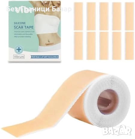 Нов Силиконов комплект за белези – лента и лепенки 4x15см, 4x150см