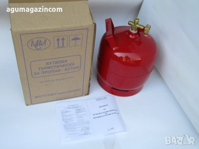 Туристическа газова бутилка 5 литра - за пропан-бутан, снимка 2 - Отоплителни печки - 34441717