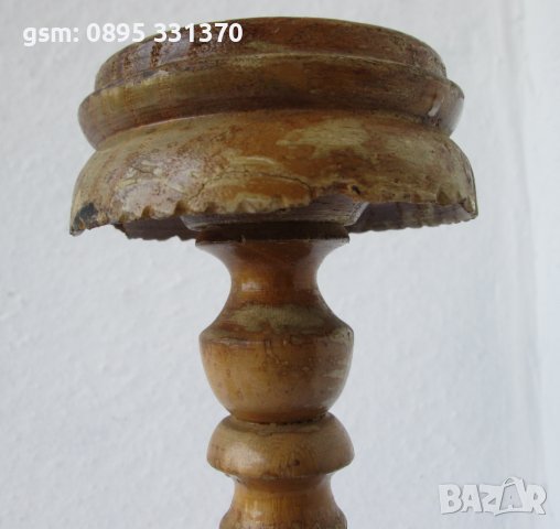 стар дървен свещник антика, снимка 6 - Антикварни и старинни предмети - 40211908